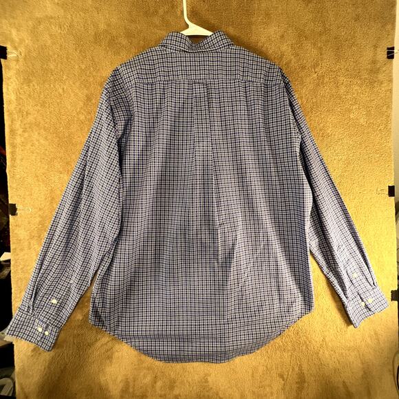 Lauren Ralph Lauren Men Blue Button Up Long Sleeve Shirt Non Iron Size 17 36/37 - Picture 2 of 8